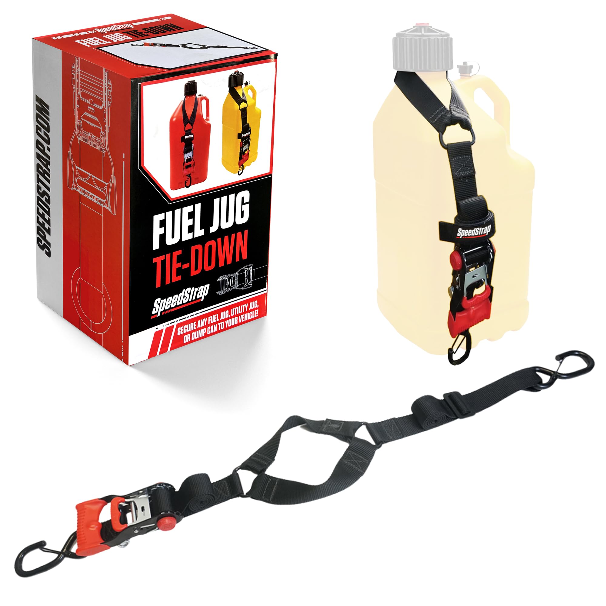 Amazon.com: SpeedStrap Fuel Jug Tie Down Strap, S-Hooks, Fits 2.5